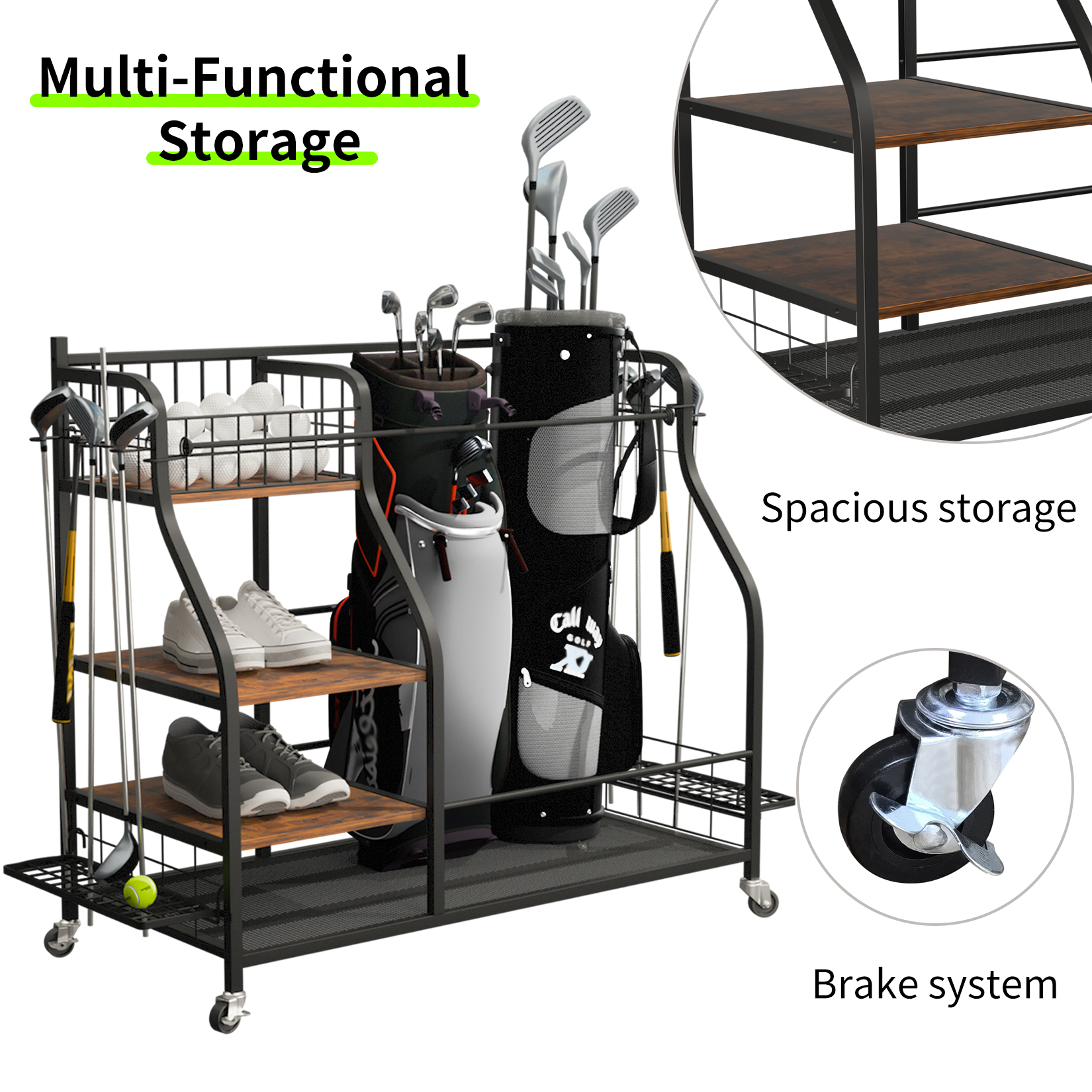Multifunctional Rolling Golf B - Golf Equipment Holder 评论和价格